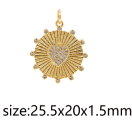 Vergulde Zirconia hanger hart