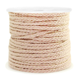 Macramé gevlochten draad 2mm Gold-light pink per meter