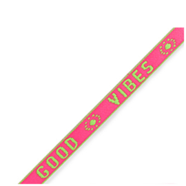 Tekstlint "good vibes" Neon pink-green 1 meter
