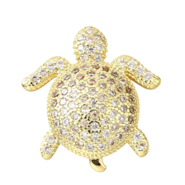 Zirconia Turtle goldcolour per stuk