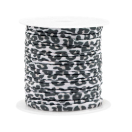 Elastisch stitched lint leopard Beige-white 71002  50cm