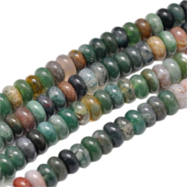 Streng Natuusteen Indian Agate rondellen 6 x 4mm