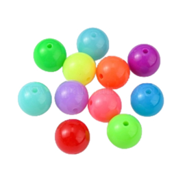 Neon grote acryl kralen 12mm mix 10st