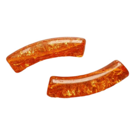 acryl tube Crackle Orange bright 33 x 8 mm per stuk