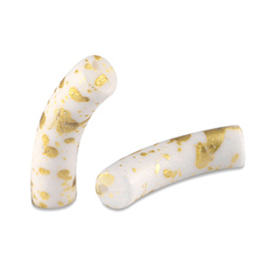 acryl tube matt White-goldcoloured 33 x 8mm per stuk