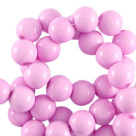 6 mm kralen van acryl shiny Pretty pink 12 gr. (100 st.) 77777