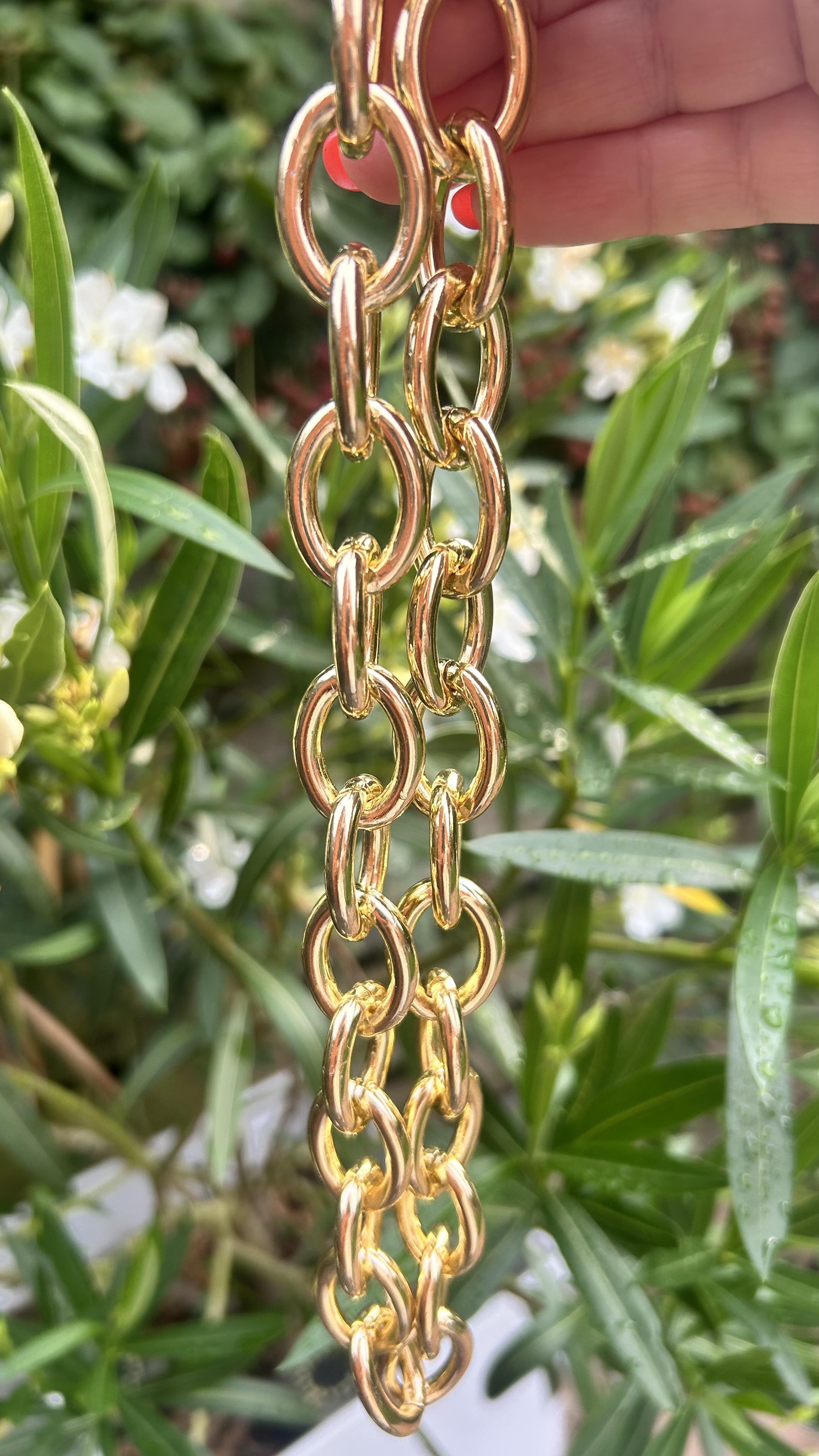 Grove ovalen goldcolour schakelketting