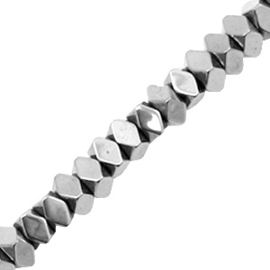 Kralen van hematite facet disc Silver grey 3 mm 10 st  58635