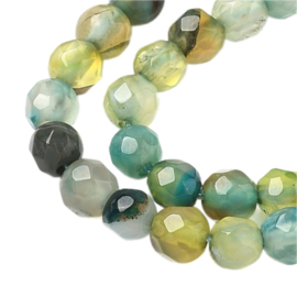 Streng natuursteen kralen green agaat 4mm