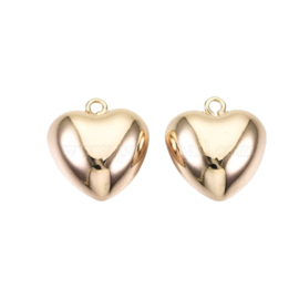 Hart Goldplated bedel per stuk