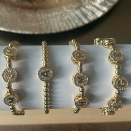 Letterkralen Zirconia Verguld Goldcolour 