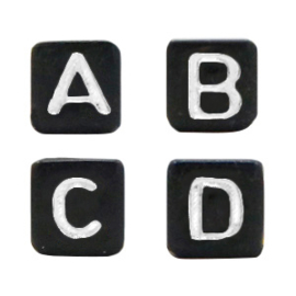 Letterkralen mix zwart wit  100 st