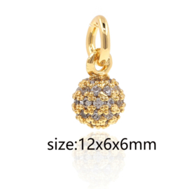 Vergulde Zirconia bol hanger