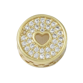 Zirconia hart goldcolour per stuk