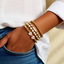 Set armbanden gold White