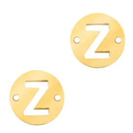 Bedel van  (RVS) 10mm initial coin Z Goud tussenzetsel