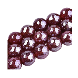 Natuursteen facet kralen 8mm red 25 st.