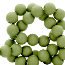 4 mm kralen van acryl Green olive (8 gram (ca. 200 st.)  69094