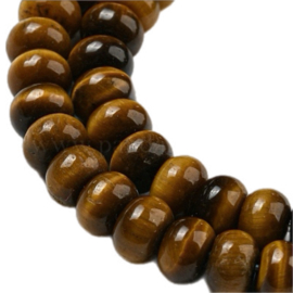 Streng Natuusteen Tiger Eye rondellen 6 x 4mm