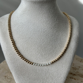 Handgemaakte hals ketting  Exclusieve vergulde goldcolour kralen