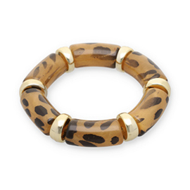 Armband Leopard print light amber brown-black