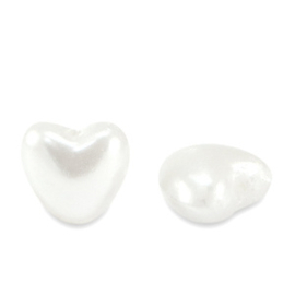 Zoetwaterparels imitatie heart White 10 st.