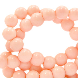 Glaskralen 6 mm opaque Peach Blush Pink 66364 40 st.