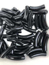 acryl tube Black 32 x 8 mm per stuk