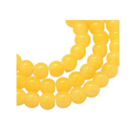 Imitatie Jade glaskralen streng yellow 6mm