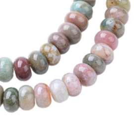 Streng Natuusteen Indian Agate rondellen 6 x 4mm