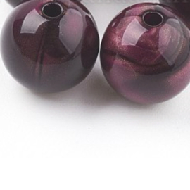 Acryl round tigerey aubergine 16mm