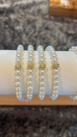 Glasparel armband 6mm Zirconia bal