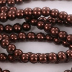 Glasparels donkerbruin 6mm 25 st.