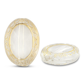Boho kralen ovaal gold 10 st.