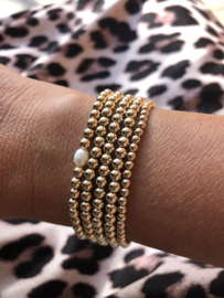 Goldfilled armband 4mm met zoetwaterparel