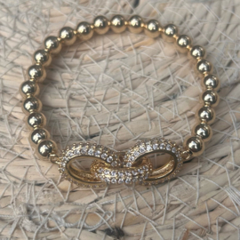 Goldfilled armband 6mm met Zirconia schakel