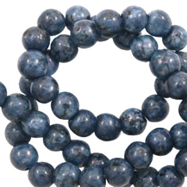 Natuursteen kralen dalmatian stone 6mm Blue anthracite 10 st.