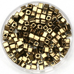 Miyuki cubes 3 mm metallic dark bronze 5 gram