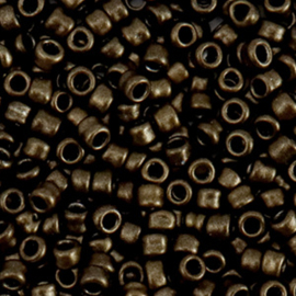 Rocailles 8/0 (3mm) Metallic sepia brown 10 gram 75894