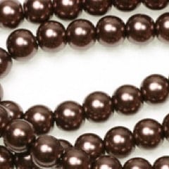 Glasparels chocolade bruin 8mm 25 st.