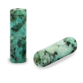Kralen natuursteen tube Turquoise green per stuk 65187