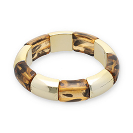 Armband Leopard print light amber brown-black