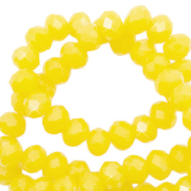 Facet kralen top quality disc 6x4 mm Marigold yellow-pearl shine coating , 72258 10 st.