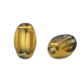 Glaskralen ovaal facet Yellow 10 st