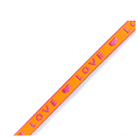 Tekstlint "love" Neon orange-pink 1 meter