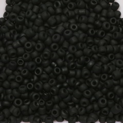 Rocailles 12/0 frosted opaque - zwart mat, 10 gram M49