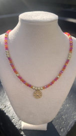 Handgemaakte hals ketting  Exclusieve vergulde goldcolour kralen