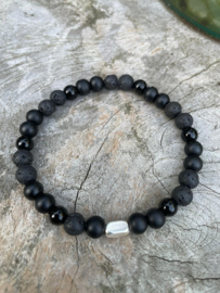 DIY Sieradenpakket Herenarmband natuursteen black