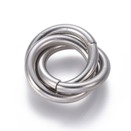Stainless steel Triple ring zilver