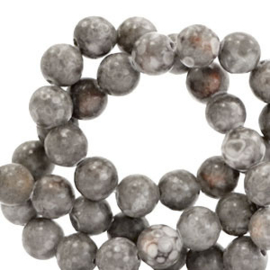 Natuursteen kralen calciet 6mm Fossil grey 66108 per 10 st.
